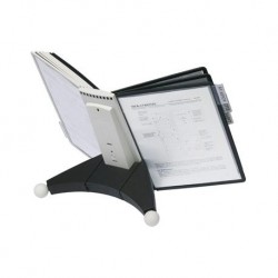 Zestaw stołowy paneli informacyjnych Durable Sherpa A4 10 szt z podst.stołową (panele szare i czarne)