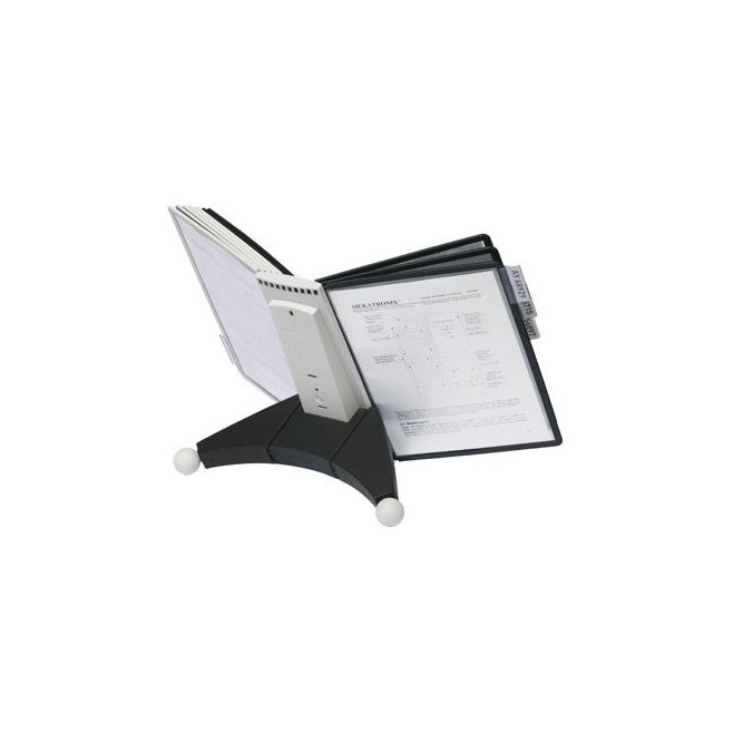 Zestaw stołowy paneli informacyjnych Durable Sherpa A4 10 szt z podst.stołową (panele szare i czarne)