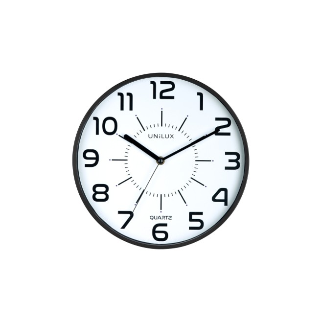 Zegar ścienny Unilux Pop czarny, biała tarcza  28,5 cm