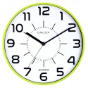 Zegar ścienny Unilux Pop biała tarcza, zielony zarys- średnica 28,5 cm