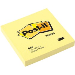 3M Notes Post-It 76x76mm 100k 654 żółty