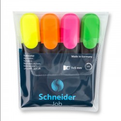 Zestaw zakreślaczy SCHNEIDER Job, 1-5 mm, 4 szt., miks kolorów SR1500