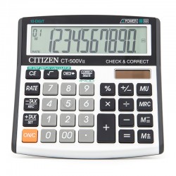 Kalkulator biurkowy Citizen CT-500V II - 10 pozycyjny (13,6 x 13,4 x 2,8 cm) - srebrny