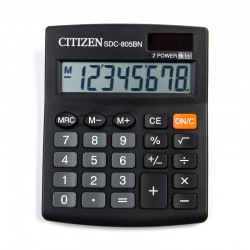 Kalkulator biurkowy Citizen SDC 805NR - 8 pozycyjny (10,5 x 13,5 x 2,2 mm) - czarny