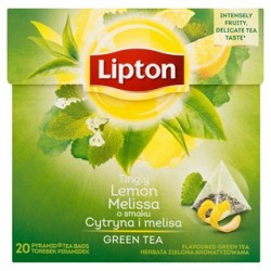 Herbata Lipton 20 zielona cytryna i melisa , piramidki
