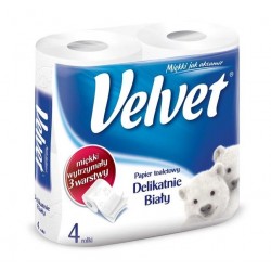Papier toaletowy Velvet delikatnie biały / 4 rolki