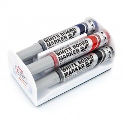 Marker suchościeralny Pentel Maxiflo M 2 - 2,5mm / 4 kolory + gąbka magnetyczna