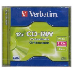 Płyta CD-RW Verbatim/1szt  700MB jewel case 8-12x