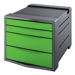 Pojemnik z 4 szufladami Vivida zielony (SxWxG mm) 285 x 245 x 372