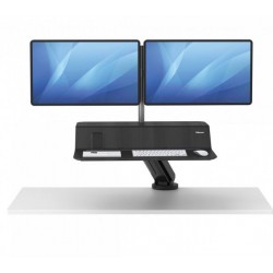 Stanowisko do pracy Sit-Stand Lotus™ RT - czarne na dwa monitory