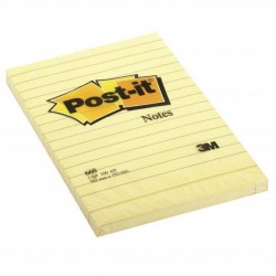 3M Notes samoprzylepny Post-it 102x152mm 100k w linię żółty (660)