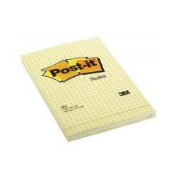 3M Notes samoprzylepny Post-it 102x152mm 100k w kratkę żółty (662)