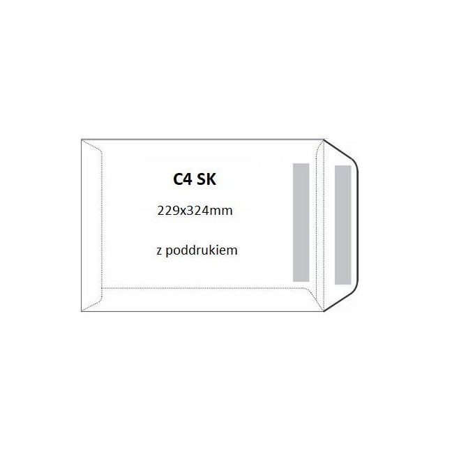 Koperta C4/50szt. biała SK 229x324mm z poddrukiem