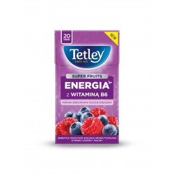 Herbata Tetley Super Fruits ENERGIA - Jagoda Malina - 20 torebek