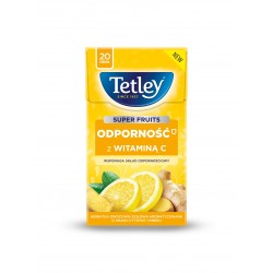 Herbata Tetley Super Fruits ODPORNOŚĆ - Cytryna i Imbir - 20 torebek