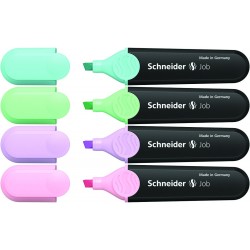 Zestaw zakreślaczy SCHNEIDER Job Pastel  1-5 mm  4 szt   mix kolorów