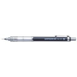 Ołówek GRAPHGEAR 300  0 5 mm  z metalowym uchwytem  zdejmowany metalowy klip  dla profesjonalistów czarny