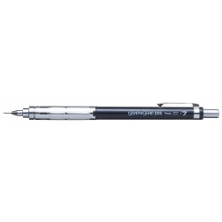 Ołówek GRAPHGEAR 300  0 7 mm  z metalowym uchwytem  zdejmowany metalowy klip  dla profesjonalistów czarny