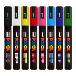 Marker z farbą plakatową Uni Posca PC-5M różne kolory 8 szt. zestaw