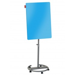 Flipchart mobilny MEMOBE  szklany niebieski  suchościeralny magnetyczny  circle  70x100xh220 cm