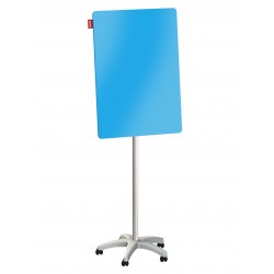 Flipchart mobilny MemoBe, szklany suchościeralny magnetyczny star, 70 x 100 x h220cm/ niebieski