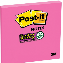 3M Notes samoprzylepny Post-it 76x76mm 90k fuksja Super Sticky (654-6SS-PNK)