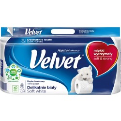 Papier toaletowy Velvet / 8 rolek biały
