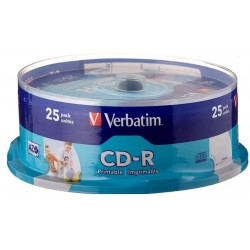 Płyta CD-R Verbatim/25 Printable Spindle 700MB 52x   43439