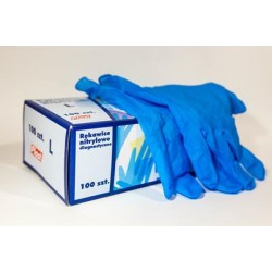 Rękawice nitrylowe S 100szt.  niebieskie diagnostyczne Plast