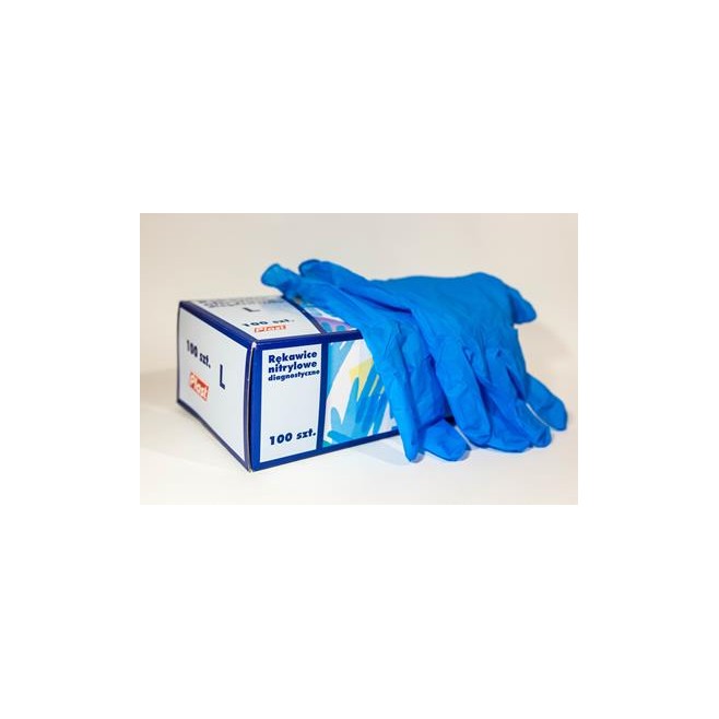 Rękawice nitrylowe S 100szt.  niebieskie diagnostyczne Plast