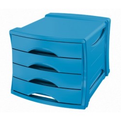 Pojemnik z 4 szufladami Vivida niebieski (SxWxG mm) 285 x 245 x 372