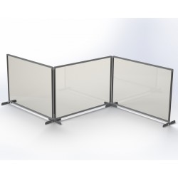 Osłona ochronna MemoBe  pleksi 100x80cm transparentna  rama aluminiowa i srebrna podstawa