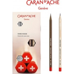 Zestaw ołówków CARAN D ACHE SWISS WOOD  2szt + gumka i temperówka  mix kolorów