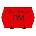Etykieta cenowa na roli - dwurzędowa fala DM 26x16mm czerwona