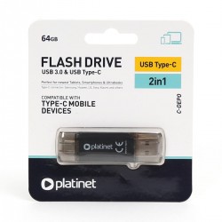 Pamięć Pendrive 64GB Platinet USB 3.0 Type-C czarny