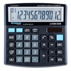 Kalkulator biurkowy Donau Tech K-DT4122 - 12 pozycyjny (13,6 x 13,4 x 2,8 cm) - czarny