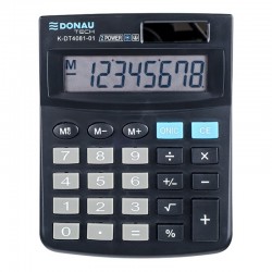 Kalkulator biurkowy Donau Tech K-DT4081 - 8 pozycyjny (13 x 10,4 x 1,9 cm) - czarny