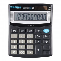 Kalkulator biurkowy Donau Tech K-DT4102 - 10 pozycyjny (12,2 x 10 x 3,2 cm) - czarny