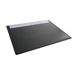 Podkład na biurko 650x500 mm z kalendarzem i przezroczystą nakładką PP, czarny