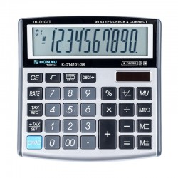 Kalkulator biurkowy Donau Tech K-DT4101 - 10 pozycyjny (13,6 x 13,4 x 2,8 cm) - srebrny