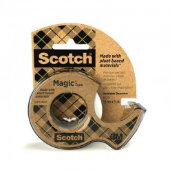 Taśma klejąca przyjazna środowisku Scotch® Magic™ Greener Choice z certyfikatem OK biobased**, na podajniku, 19mm x 15m,