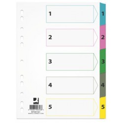 Przekładki Q-Connect A4 numeryczne 1-5 kartonowe Mylar