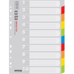 Przekładki Office Products A4 10 kart kartonowe mix kolor