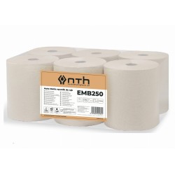 Ręczniki papierowe naturalne w roli EMB250 E-tissue - do dozowników automatycznych - 240m / 6szt