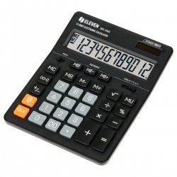 Kalkulator biurkowy Eleven SDC-444S - 12 pozycyjny (19,9 x 15,3 x 3,1 cm) - czarny