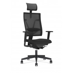 Krzesło 4me z zagłówkiem czarne SM01