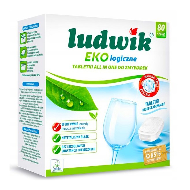 Tabletki do zmywarek Ludwik all in one ekologiczne - 80 szt.