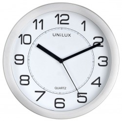 Zegar ścienny Unilux Attraction 22cm - tarcza biała, ramka szara