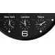 Zegar ścienny Unilux On Time (4 strefy czasowe) 30,5cm - tarcza czarna, ramka czarna