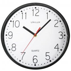 Zegar ścienny Unilux Nessy 25cm - tarcza biała, ramka czarna